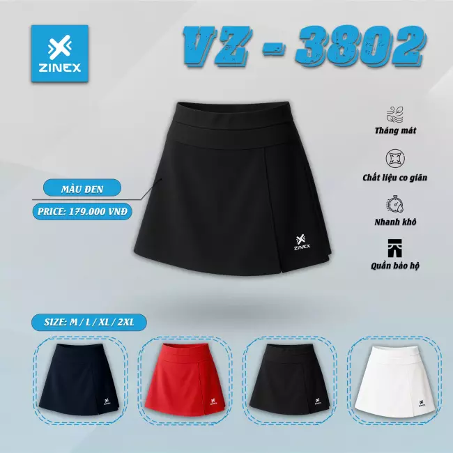 Chân váy pickleball - Zinex Vz 3802
