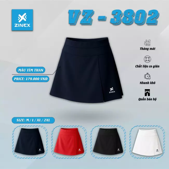 Chân váy pickleball - Zinex Vz 3802