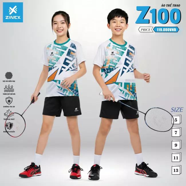 Áo cầu lông trẻ em - Zinex Z100