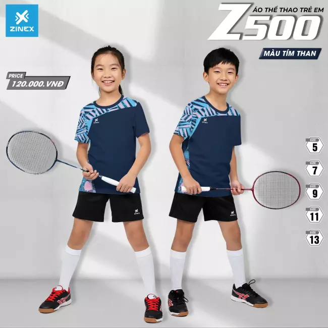 Áo cầu lông trẻ em - Zinex Z500