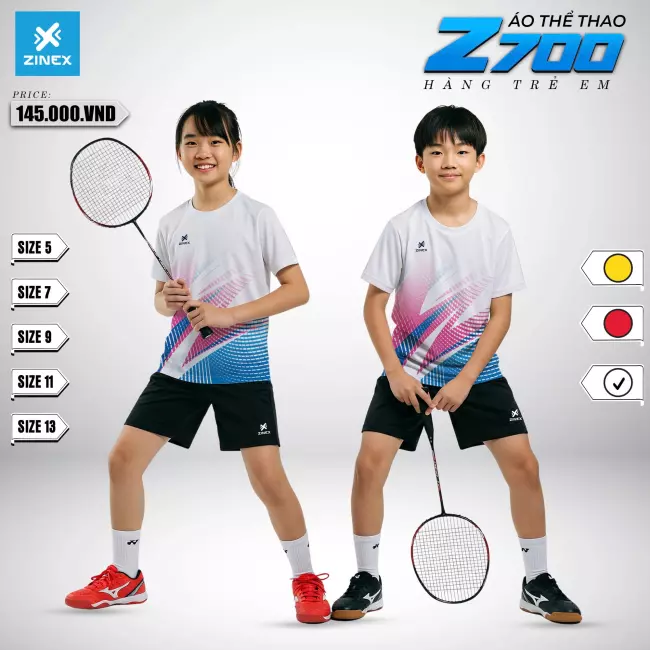Áo cầu lông trẻ em - Zinex Z700