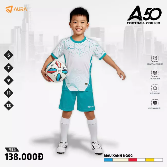 Quần áo bóng đá trẻ em Aura A50