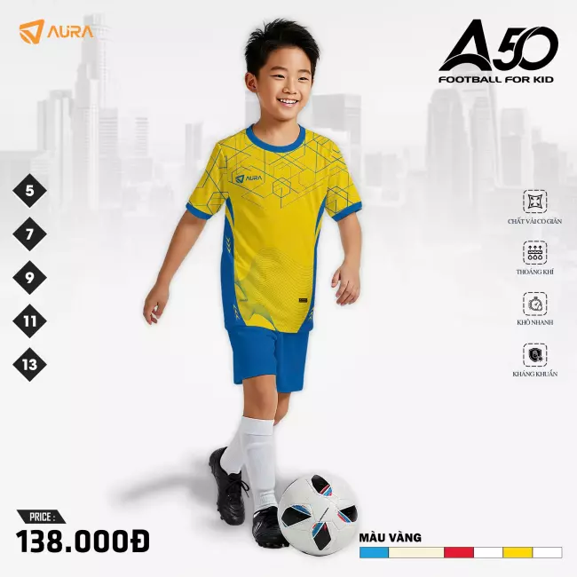 Quần áo bóng đá trẻ em Aura A50