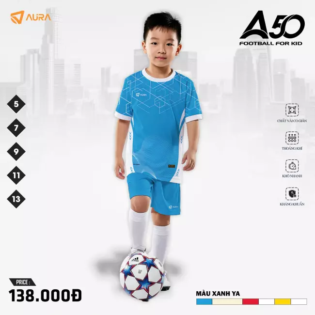 Quần áo bóng đá trẻ em Aura A50