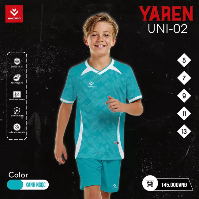 Quần áo bóng đá trẻ em Hacorio Unipro Yaren