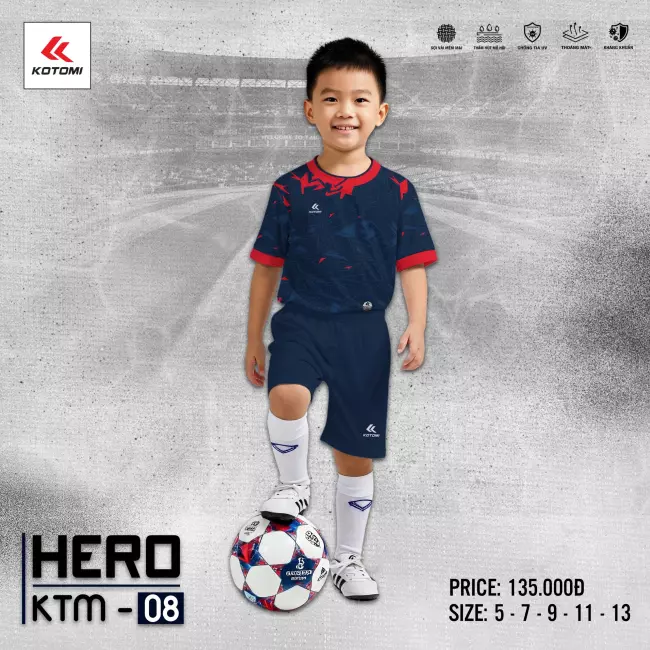 Quần áo bóng đá trẻ em Kotomi Hero