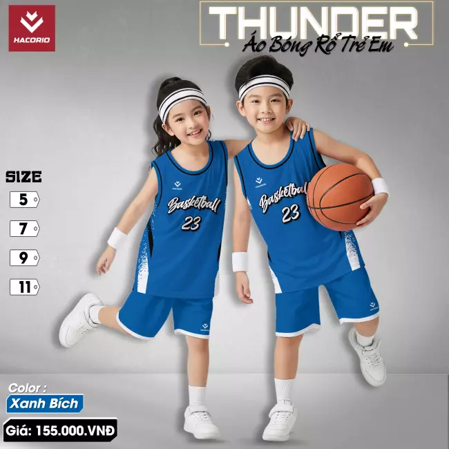 Quần áo bóng rổ trẻ em - Hacorio Thunder